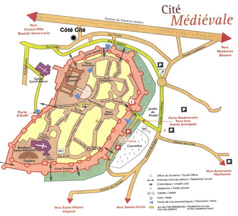 Carcassonne Plan De La Cité Médiévale Carcassonne Carcassonne France