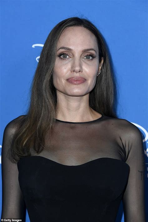 Angelina Jolie Stuns In Black Dress With Revealing Slit At D23 Big