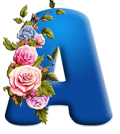 Sussurro De Amor Alfabeto Decorativo Textura Azul Com Rosas