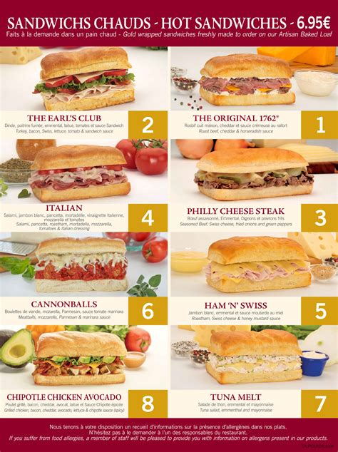 People found this by searching for: Earl of Sandwich menu — DLP Guide • Disneyland Paris ...