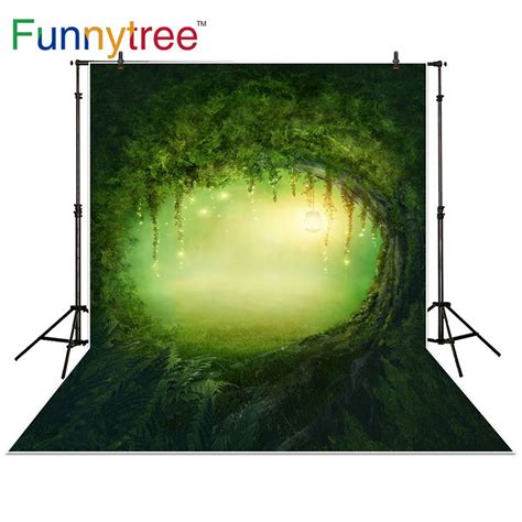 Funnytree Photography Backdrop Spring In Wonderland Trees Forest Grass