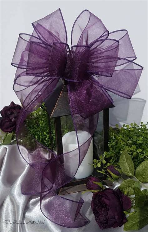 Purple Wedding Bows Church Pew Bows Aisle Pew Chair Bow Etsy