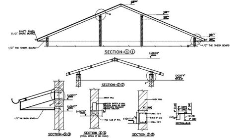 Sectional Details Of Roof Truss Of A Residential Building Download