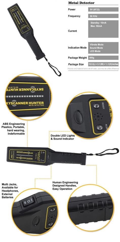 Simple To Operate Hand Held Metal Detector Consistent Performance