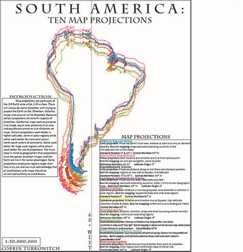 South America Ten Projections Map Turkowcfgeog