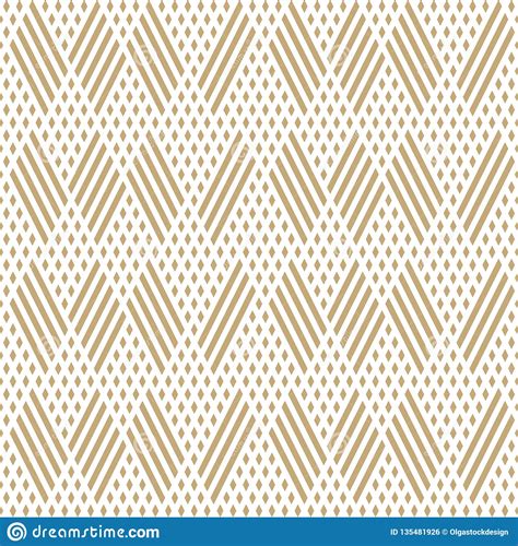 Vector Golden Geometric Lines Seamless Pattern White And Gold Linear