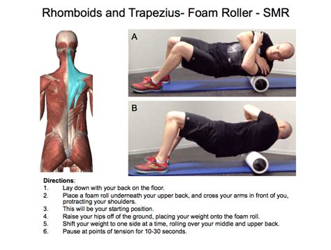 Rhomboids And Trapezius Smr Exercise Roller Exercises Foam Roller