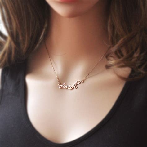 Each piece is carefully handmade by wiring your name. Personalized Name Necklace, signature necklace, Rose gold color necklace, custom name, name ...