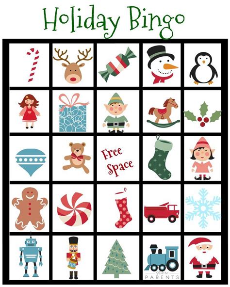 Holiday Bingo Card Printable For Kids Were Parents Holiday Bingo