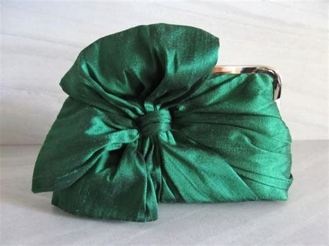 Emerald Green Silk Bow Clutchbags And Purses Bridal Accessoriesgreen