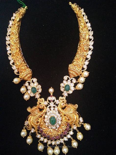 Antique Gold Pearl Necklace Design ~ South India Jewels
