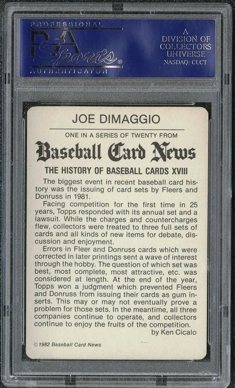 Maybe you would like to learn more about one of these? Lot Detail - 1982 Joe DiMaggio Signed Baseball News Card