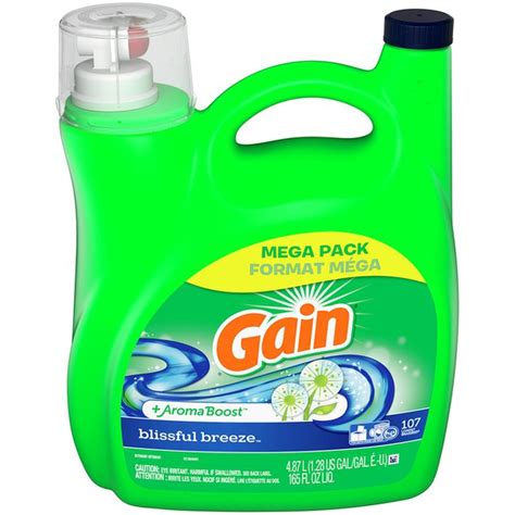Gain Aroma Boost Liquid Laundry Detergent Blissful Breeze Scent 165 Oz