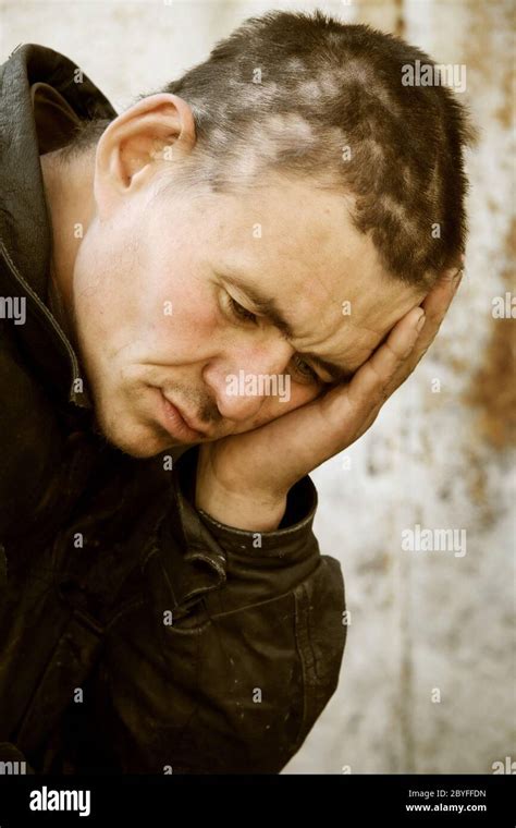 Homeless Man In Despair Stock Photo Alamy