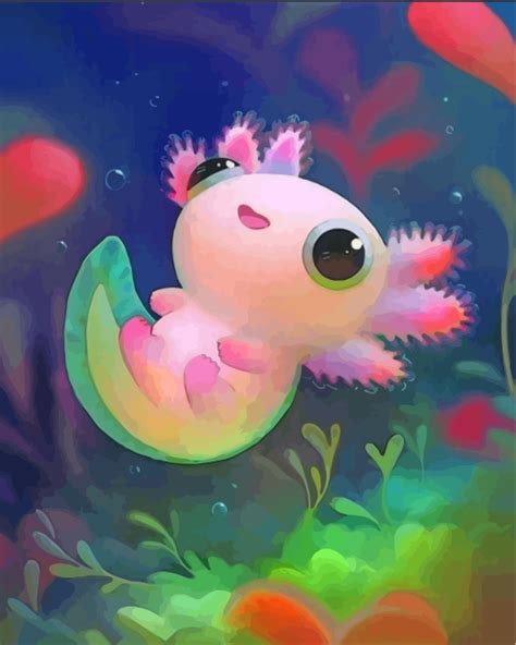 Axolotl Amphibian Paint By Numbers Numeral Paint Kit