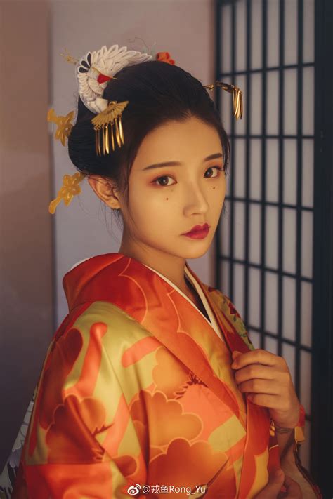 Asian Artwork Japan Girl Traditional Fashion Yukata East Asia