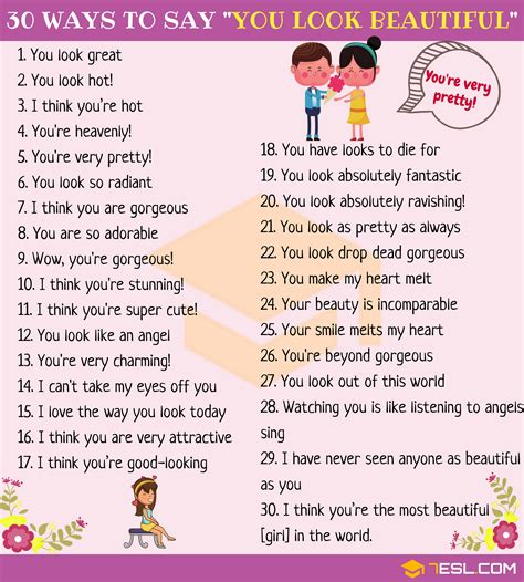 Wyglądasz Pięknie 30 Sposobów Aby Powiedzieć że Jesteś Piękna • 7esl