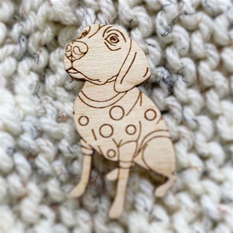 Wooden Dog Pin Dog Brooch Pin Dog Lover T Animal Etsy