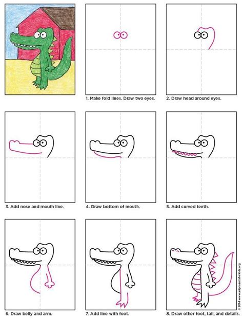 Aligator Alligators Art Easy Drawings Drawing Lessons
