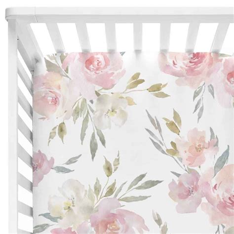 Delaney's Dusty Rose Sweet Floral Crib Sheet | Floral baby bedding, Floral crib sheet, Floral ...