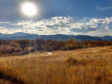 Autumn Sun Over Prairie And Mountain Landscape Picture Free