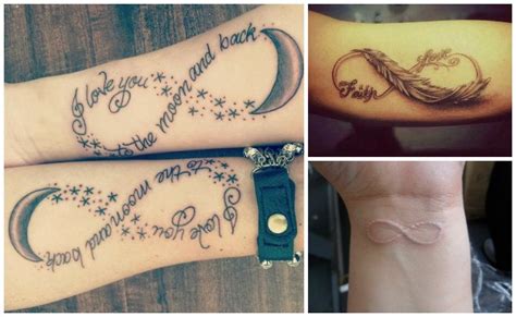 Cuando entramos en el significado simbólico más profundo de este diseño del tatuaje, puede ser utilizado para significar una relación que sea interminable y eterna. Tatuajes de infinito con nombres, plumas, iniciales y ...