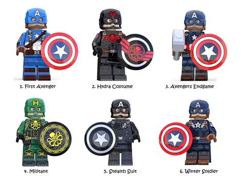 Marvel Avengers Minifigures Captain America Lego Minifigure Endgame