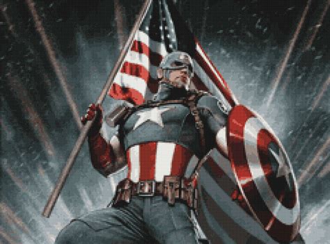 Captain America With The American Flag 🇺🇸 Art Artwork Kinder Art