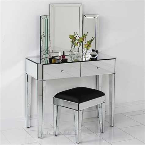 Mirrored 2 drawers makeup vanity dressing table | buy. 15+ Art Deco Mirrored Dressing Table | Mirror Ideas