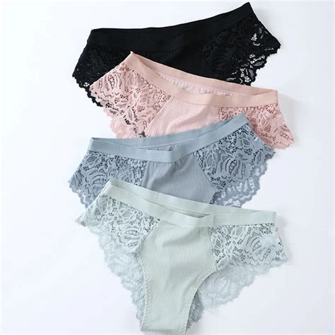 3 pcs cotton panties sexy panty briefs lace panties women underwear lingerie panties for female