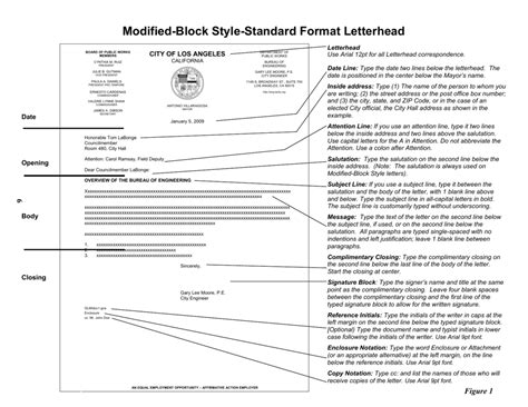 Modified Block Style Standard Format Letterhead