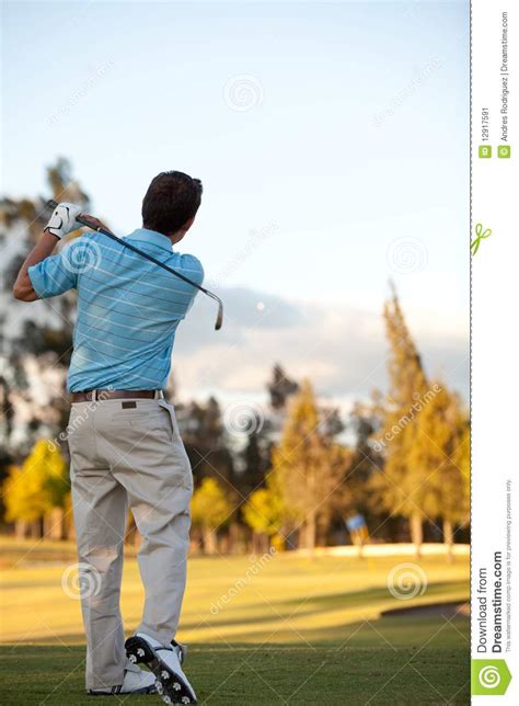 Man Playing Golf Stock Image Image Of Fullbody Person 12917591