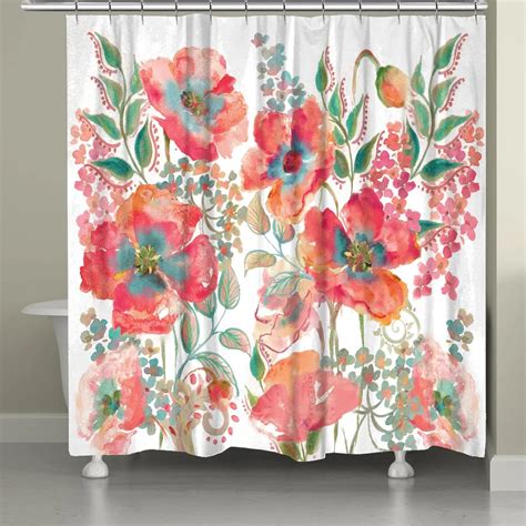 Bohemian Poppies Shower Curtain Laural Home