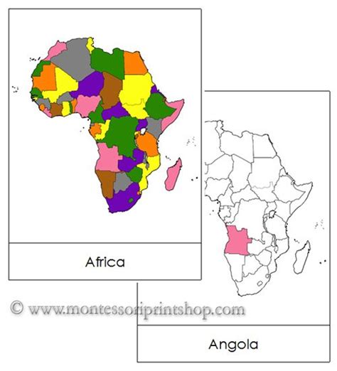 Flash Cards Of Africa Montessori Color Montessori Geography