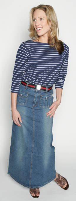 Fashion And Style Long Denim Skirt