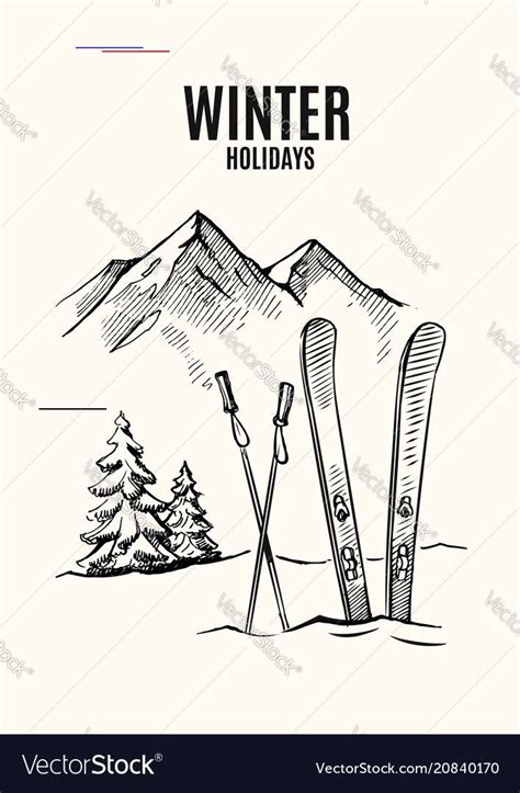 Pin By Raissa Wischnewski On Main Ski Art Ski Drawing Mountain Drawing