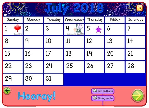 Make A July Calendar Then Starfall Education Foundation