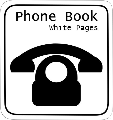 Clipart White Pages Phone Book
