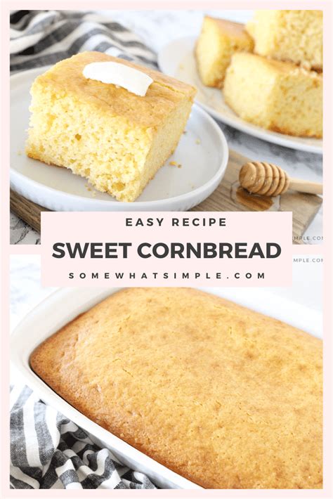 This recipe for cornbread works equally as well with yellow, white or blue cornmeal so you can choose the color of cornbread you want! Sweet Cornbread Recipe (Jiffy + Cake Mix) | Somewhat Simple