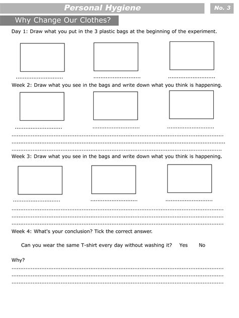 Personal Hygiene Worksheets For Kids Level 1 Personal Hygiene