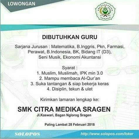 Entdecke rezepte, einrichtungsideen, stilinterpretationen und andere ideen zum ausprobieren. Syarat Pendaftaran Smk Citra Medika Sragen / Sekolah Kita ...
