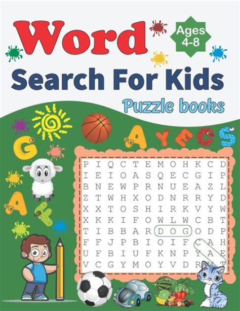 Word Search Puzzle Books For Kids Ages 4 8 Large Print Kids Word