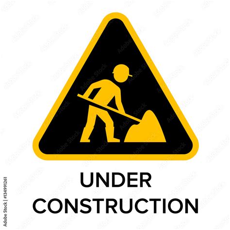 Under Construction Road Sign Stock Vector Adobe Stock