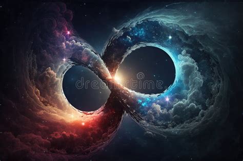 Colorful Space With Infinity Symbol Fantasy Galaxy Generative Ai Background Stock Image Image