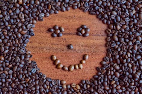 Image Of A Smiley Face On Coffee Beans Stock Photo Image Of Canvas