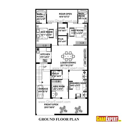 House Plan For 30 Feet By 60 Feet Plot Plot Size 200 Square Yards