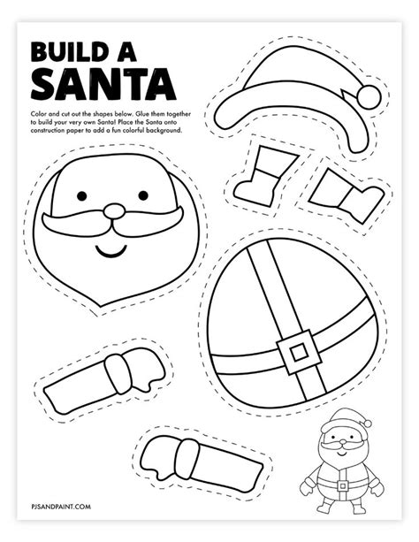 Free Printable Build A Santa Craft Preschool Christmas Christmas