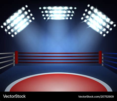 Boxing Ring Spotlights Composition Royalty Free Vector Image
