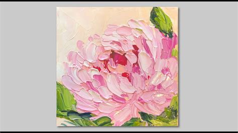 Acrylic Abstract Flower Painting Peony Tutorial For Beginners