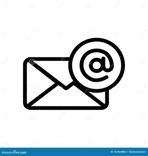 Wektor Ikon Poczty E Mail Ilustracja Symbolu Obrysu Izolowanego